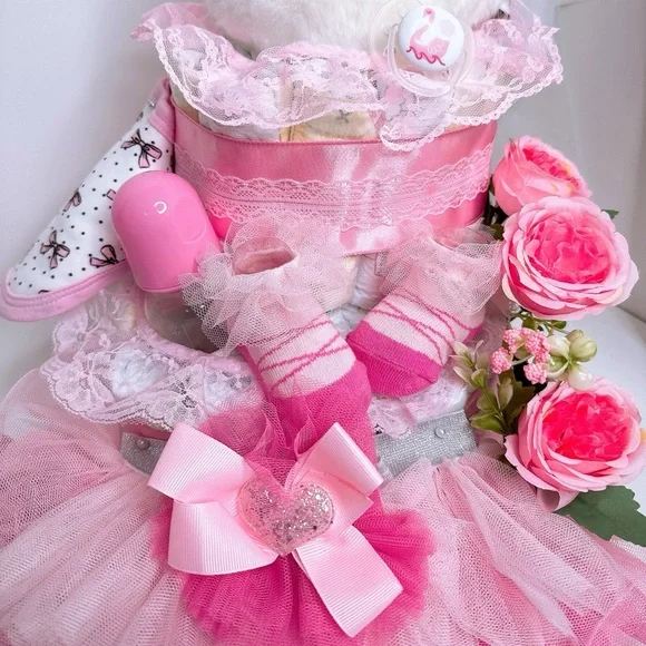 Swan Diaper Cake, Baby Shower Gift